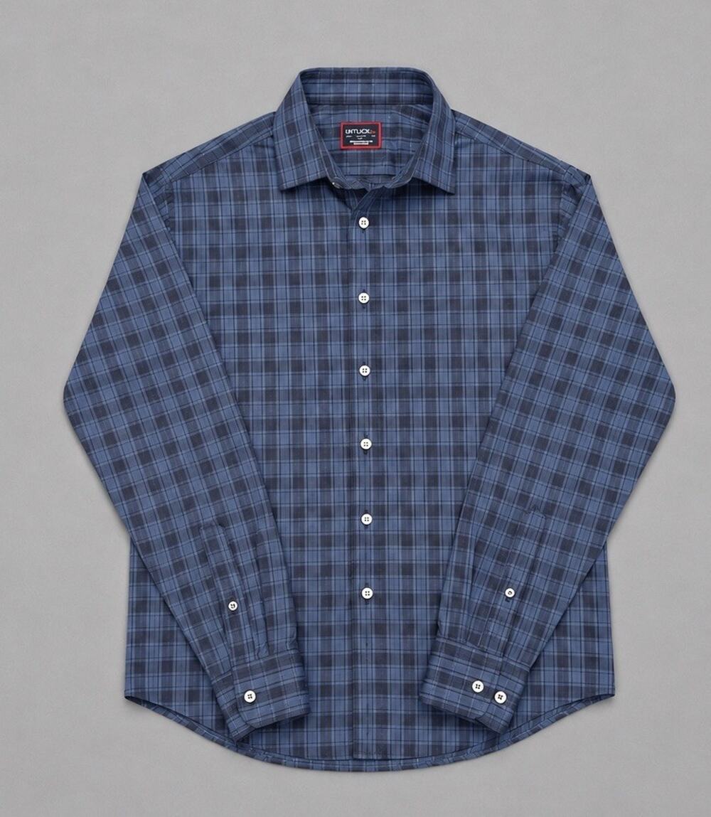 UNTUCKit Shirt Mens Small Performance Blue Black Nylon Sport Tech Beresan
